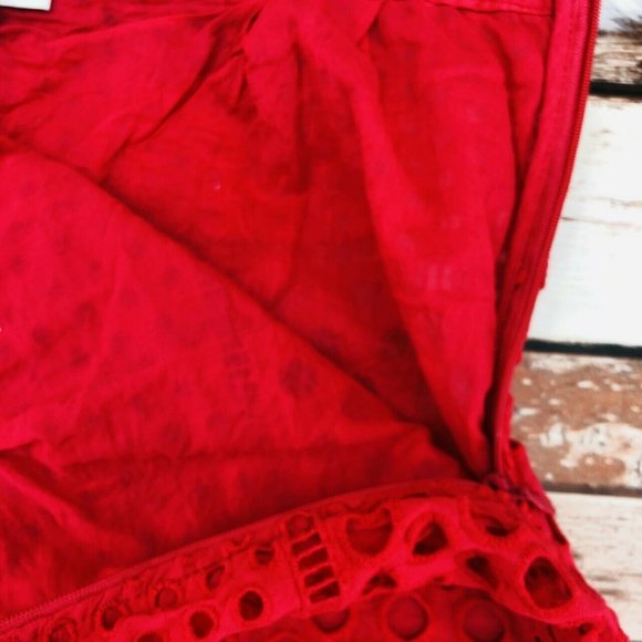 Ann Taylor Loft Eyelet Cutout Overlay Skirt Size 8 - Picture 3 of 6